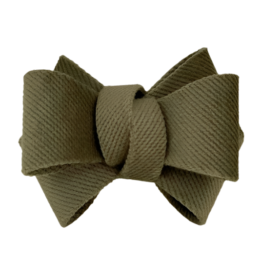 OLIVE GREEN bow ring -Set of 6