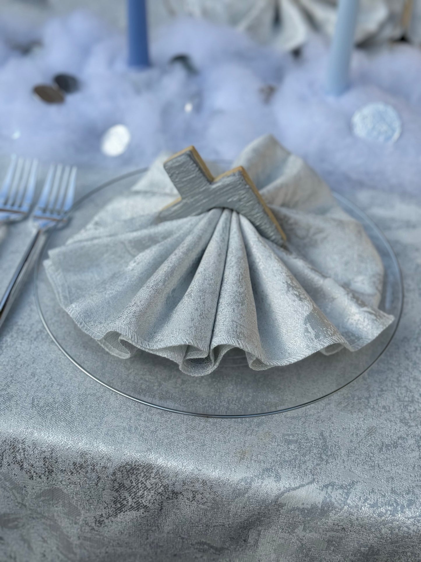 Silver Leaf Napkins (Pack of 6)