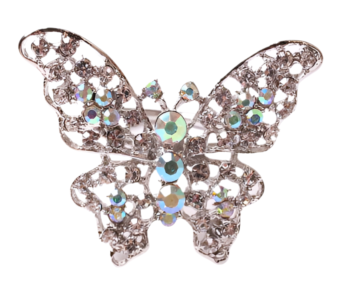 Silver Beaded Butterfly