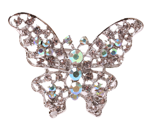 Silver Beaded Butterfly