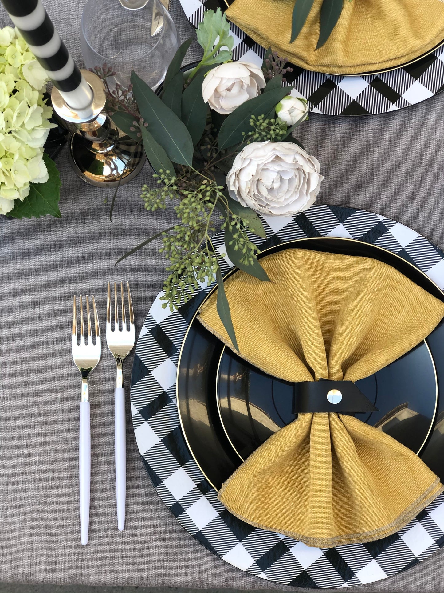 THE BROOKLYN - GREY FAUX LINEN FAUX LINEN