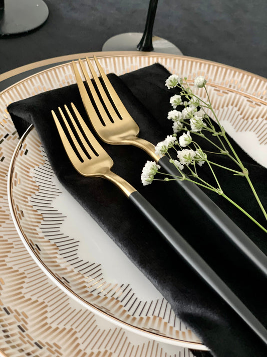 Velvet Black Napkins (Pack of 6)