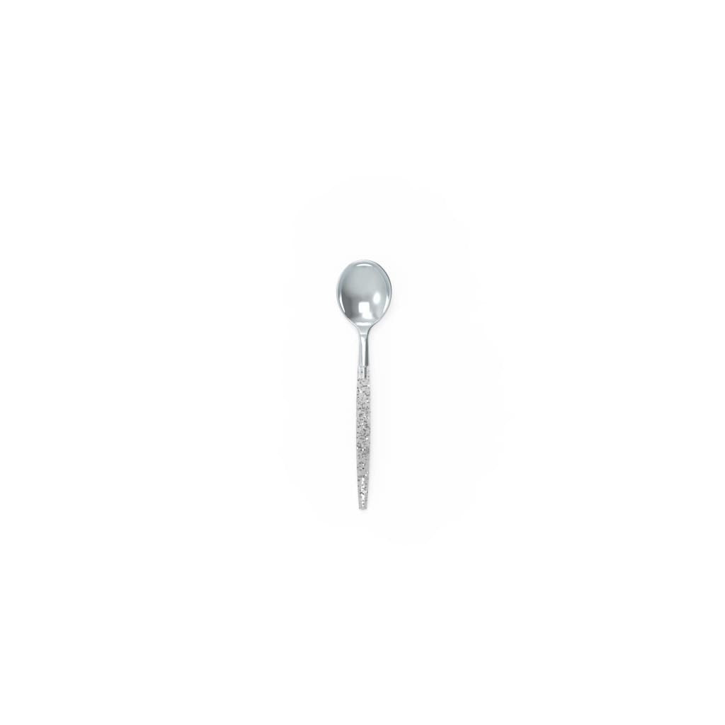 Silver Glitter Plastic Mini Spoons | 20 Spoons